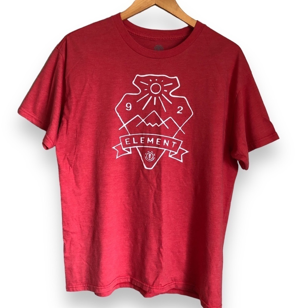 Element Skateboard Men’s Outdoor Mountains Graphic Tee Faded Red Size Large